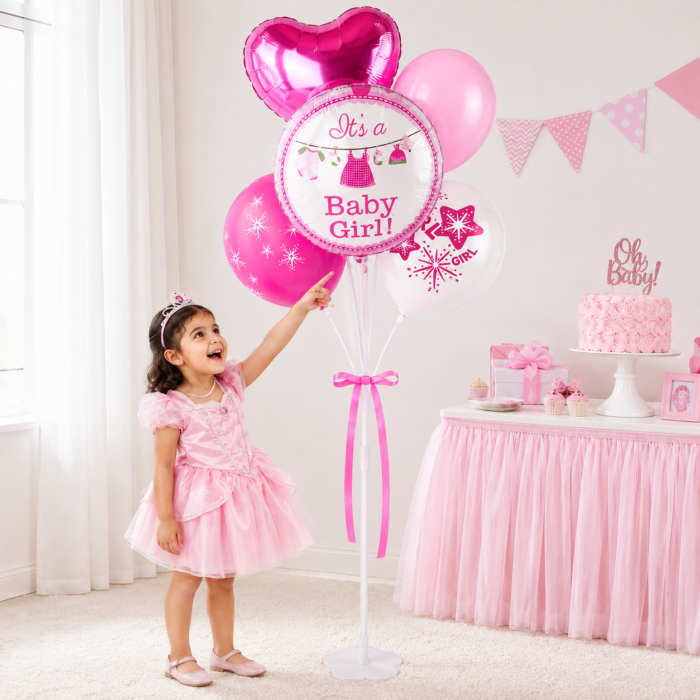 1.9M Reusable Tall Floor Balloon Stand Kit with Base & Sticks - Image 2