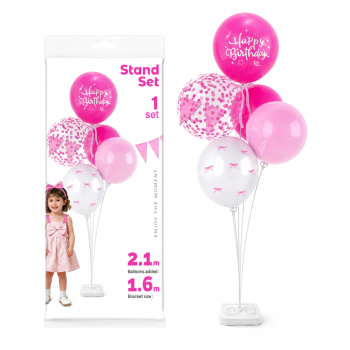 Reusable Balloon Stand for Decoration – Adjustable Height (1.6m to 2.1m) with Base - Image 2