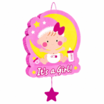 It's a Girl Pinata | Cute Baby Girl Moon & Star Design
