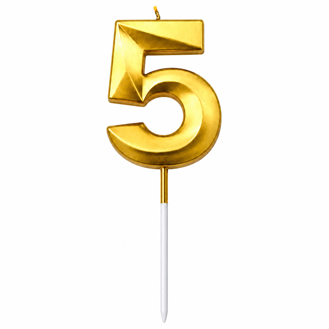 ChatGPT Image Aug 29, 2026, 03_18_45 PM Number 5 Birthday Candle, Gold - Image 1
