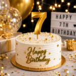 Number 7 Birthday Candle, Gold - Image 3