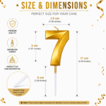 Number 7 Birthday Candle, Gold - Image 2