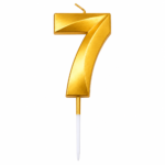 Number 7 Birthday Candle, Gold