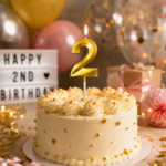 Number 2 Birthday Candle, Gold - Image 3