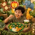 Safari Birthday Party Supplies for Kids, Jungle Animal Party Plates & Cups, Safari Party Tableware Set, Zoo Animal Birthday Decorations, Disposable for Boys Girls Jungle Theme Party - 20 - Image 3