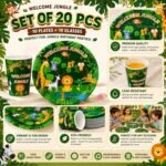 Safari Birthday Party Supplies for Kids, Jungle Animal Party Plates & Cups, Safari Party Tableware Set, Zoo Animal Birthday Decorations, Disposable for Boys Girls Jungle Theme Party - 20 - Image 7