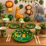 Safari Birthday Party Supplies for Kids, Jungle Animal Party Plates & Cups, Safari Party Tableware Set, Zoo Animal Birthday Decorations, Disposable for Boys Girls Jungle Theme Party - 20 - Image 8