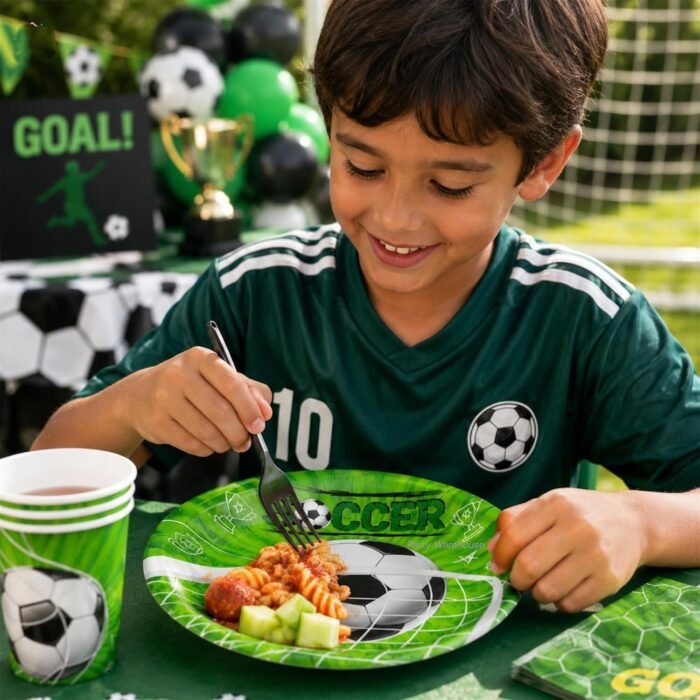 Football Theme Birthday Party Supplies Set, 10 Paper Plates, Cups and 20 Paper Napkins, Soccer Sports for Boys and Kids, Football Birthday Party Celebration-30 Pcs - Image 8