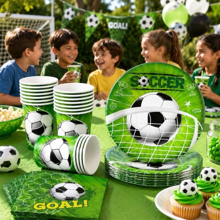 Football Theme Birthday Party Supplies Set, 10 Paper Plates, Cups and 20 Paper Napkins, Soccer Sports for Boys and Kids, Football Birthday Party Celebration-30 Pcs - Image 9