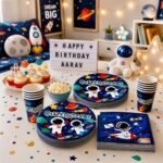 Space Birthday Party Supplies for Kids, Outer Space Party Decorations, Astronaut Birthday Plates, Cups and Napkins, Galaxy Space Party Tableware, Rocket Planet Paper Dinnerware for Boys Girls - 40Pcs - Image 3