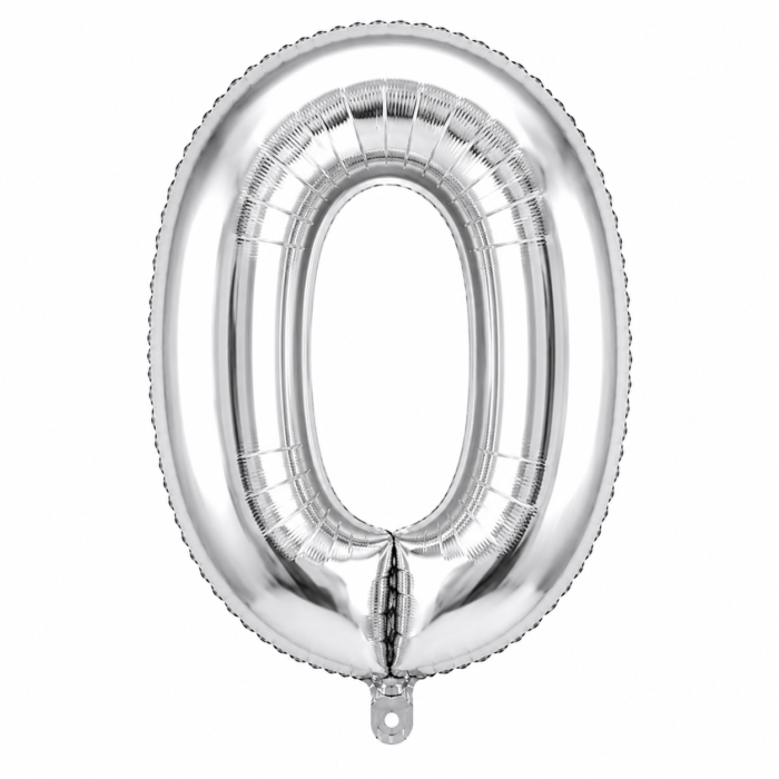 Silver Number 0 Foil Balloon 40 Inch | Large Metallic Number Zero Balloon for 10th, 50th Birthday, Anniversary, Kids Birthday Party Decoration, Photo Backdrop & Celebration Decor - Image 2
