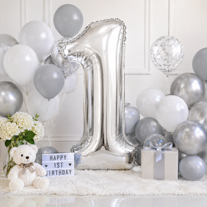 Silver Number 1 Foil Balloon 40 Inch | Large Metallic Number One Balloon for 1st Birthday, Anniversary, Kids Birthday Party Decoration, Photo Backdrop & Celebration Decor - Image 3