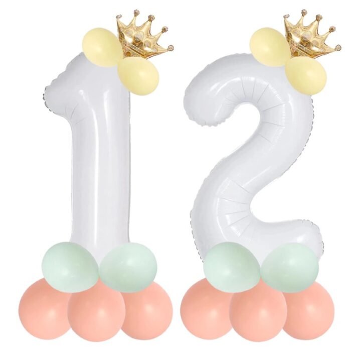 32 inch Large White 1 Number Foil Balloon, Number 1 Balloon for 1st Birthday, Anniversary and Party Decorations, White Number Foil Balloons Helium Balloons for Kids Party, Pack of 1 (available 0-9) - Image 4