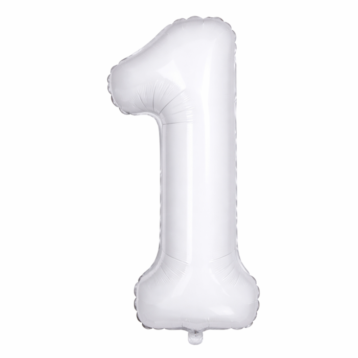 32 inch Large White 1 Number Foil Balloon, Number 1 Balloon for 1st Birthday, Anniversary and Party Decorations, White Number Foil Balloons Helium Balloons for Kids Party, Pack of 1 (available 0-9) - Image 6