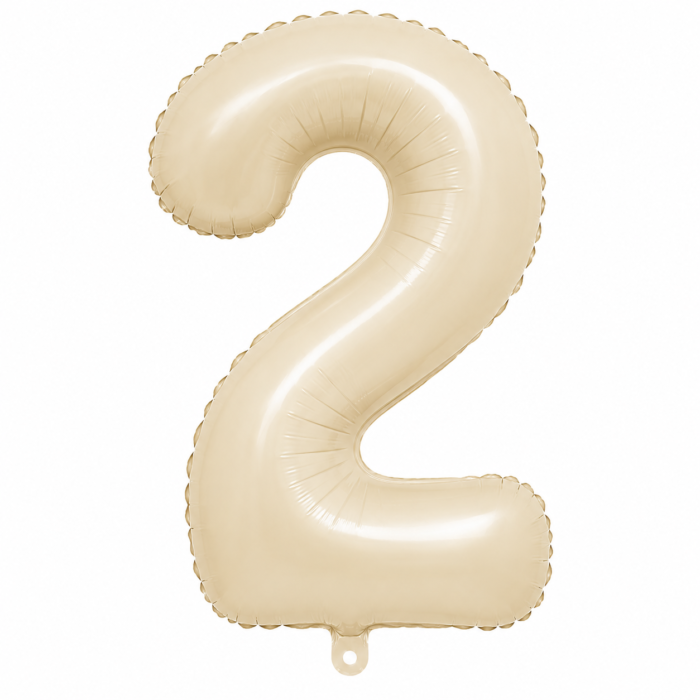 40 Inch Cream Number 2 Foil Balloon | Large 2 Number Balloon for 2nd Birthday Decoration | Beige Number Two Helium Balloon for Birthday, Anniversary, Party & Photo Shoot - Image 2