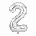 Silver Number 2 Foil Balloon 40 Inch | Large Metallic Number Two Balloon for 2nd Birthday, Anniversary, Kids Birthday Party Decoration, Photo Backdrop & Celebration Decor