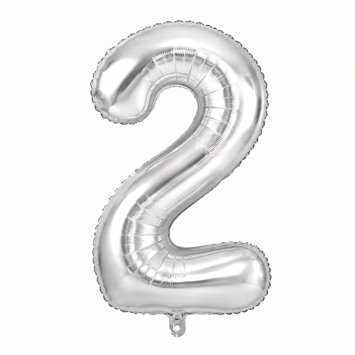 Silver Number 2 Foil Balloon 40 Inch | Large Metallic Number Two Balloon for 2nd Birthday, Anniversary, Kids Birthday Party Decoration, Photo Backdrop & Celebration Decor - Image 2