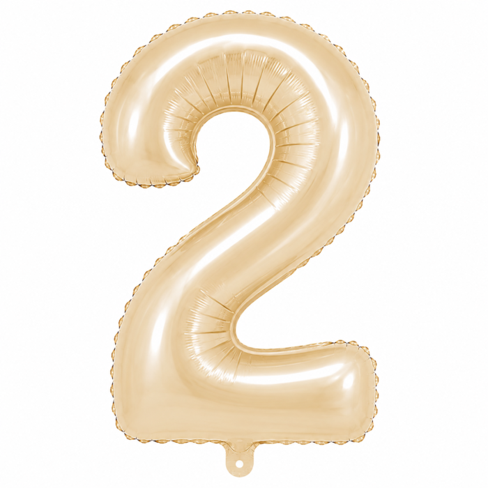Number 2 Foil Balloon 40 Inch, White Gold Cream Champagne Metallic 40 Inch Number Two Balloon for 2nd Birthday Decoration, Anniversary, Party Decor & Photo Shoot - Image 2