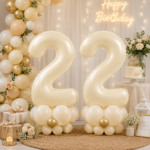 40 Inch Cream Number 2 Foil Balloon | Large 2 Number Balloon for 2nd Birthday Decoration | Beige Number Two Helium Balloon for Birthday, Anniversary, Party & Photo Shoot - Image 3