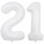 32 inch Large White 2 Number Foil Balloon, Number 8 Balloon for 2nd Birthday, Anniversary and Party Decorations, White Number Foil Balloons Helium Balloons for Kids Party, Pack of 1 (available 0-9) - Image 2