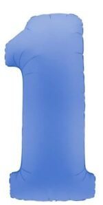 Number 1 Foil Balloon 40 Inch, Lotus Blue
