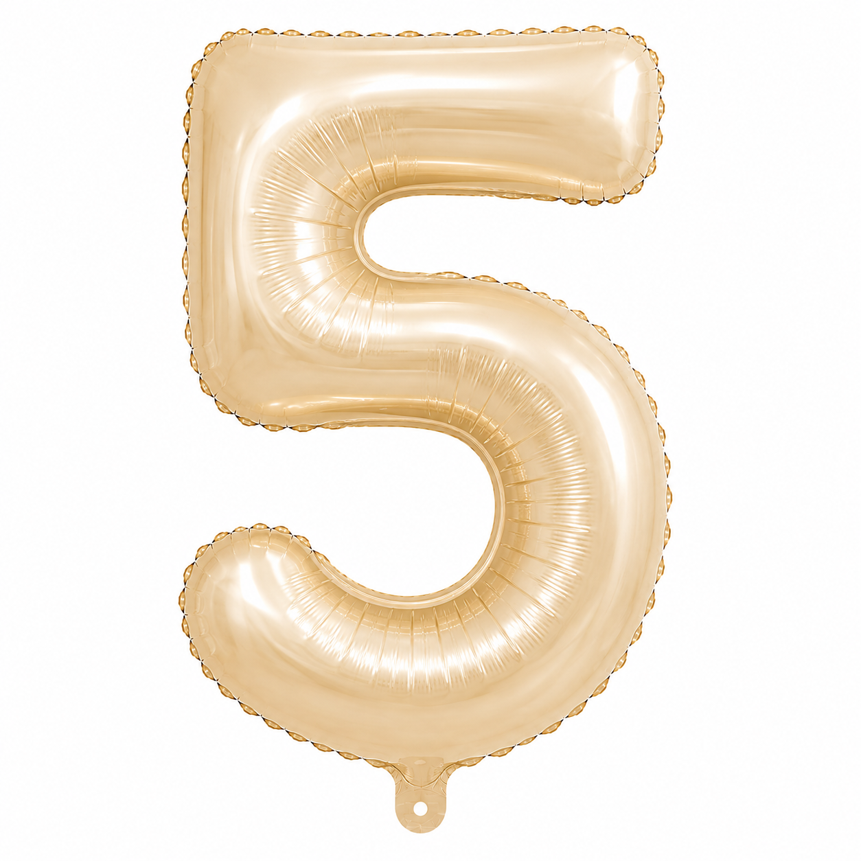 5-3 Number 5 Foil Balloon 40 Inch, White Gold Cream Champagne Metallic 40 Inch Number Five Balloon for 5th Birthday Decoration, Anniversary, Party Decor & Photo Shoot - Image 1