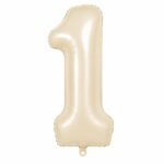 Number 1 Foil Balloon 40 Inch, Cream