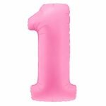 Number 1 Foil Balloon 40 Inch, Pink