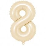Number 8 Foil Balloon 40 Inch, Cream