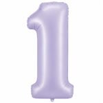 Number 1 Foil Balloon 40 Inch, Lilac