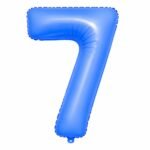 Number 7 Foil Balloon 40 Inch, Lotus Blue