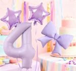 Number 4 Foil Balloon 40 Inch, Lilac - Image 2