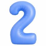 Number 2 Foil Balloon 40 Inch, Lotus Blue