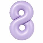 Number 8 Foil Balloon 40 Inch, Lilac
