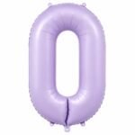 Number 0 Foil Balloon 40 Inch, Lilac