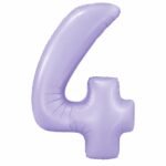 Number 4 Foil Balloon 40 Inch, Lilac