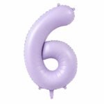 Number 6 Foil Balloon 40 Inch, Lilac