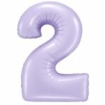 Number 2 Foil Balloon 40 Inch, Lilac
