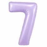 Number 7 Foil Balloon 40 Inch, Lilac