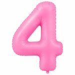Number 4 Foil Balloon 40 Inch, Pink