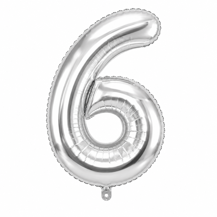 Silver Number 6 Foil Balloon 40 Inch | Large Metallic Number Six Balloon for 6th Birthday, Anniversary, Kids Birthday Party Decoration, Photo Backdrop & Celebration Decor - Image 2