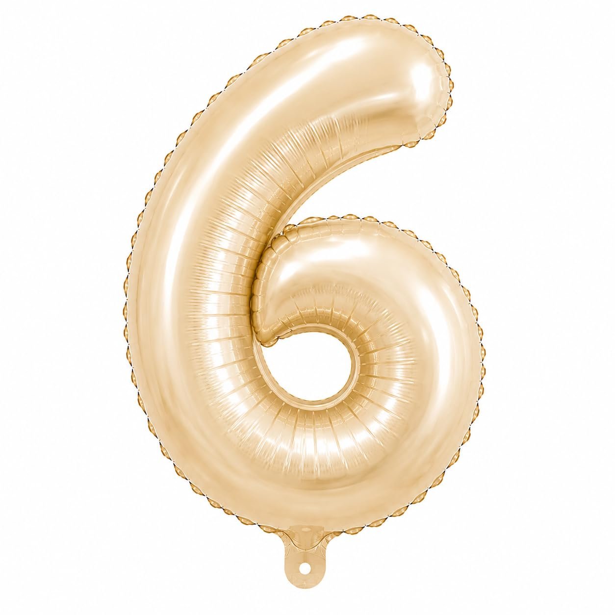 6-2 Number 6 Foil Balloon 40 Inch, White Gold Cream Champagne Metallic 40 Inch Number Six Balloon for 6th Birthday Decoration, Anniversary, Party Decor & Photo Shoot - Image 1