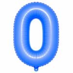 Number 0 Foil Balloon 40 Inch, Lotus Blue