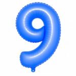 Number 9 Foil Balloon 40 Inch, Lotus Blue