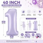 Number 1 Foil Balloon 40 Inch, Lilac - Image 2