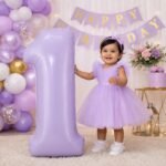 Number 1 Foil Balloon 40 Inch, Lilac - Image 3