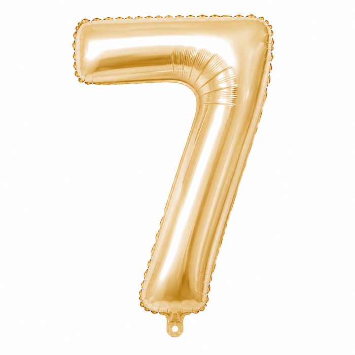 Number 7 Foil Balloon 40 Inch, White Gold Metallic 40 Inch Number Seven Balloon for 7th Birthday Decoration, Anniversary, Party Decor & Photo Shoot - Image 2
