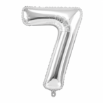 Silver Number 7 Foil Balloon 40 Inch | Large Metallic Number Seven Balloon for 7th Birthday, Anniversary, Kids Birthday Party Decoration, Photo Backdrop & Celebration Decor