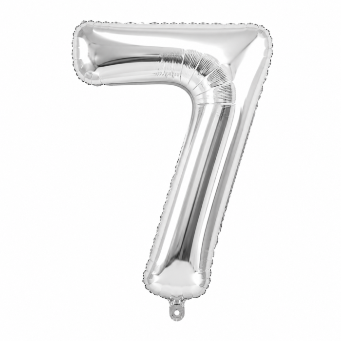 Silver Number 7 Foil Balloon 40 Inch | Large Metallic Number Seven Balloon for 7th Birthday, Anniversary, Kids Birthday Party Decoration, Photo Backdrop & Celebration Decor - Image 4