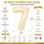 Number 7 Foil Balloon 40 Inch, Cream - Image 2